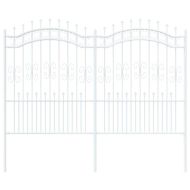 Градска ограда Бяло 190 cm Прахово покритие стомана