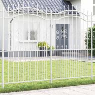 Градска ограда Бяло 215 cm Прахово покритие стомана