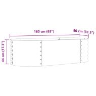 Градинска повдигната леха Зелен 160 x 80 x 44 cm Стомана