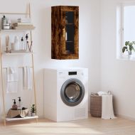 Стенен шкаф опушен дъб 34,5x34x90 см