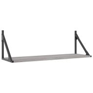 Стенни рафтове 2 бр сив сонома 80x25x25,5 см инженерно дърво