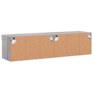 ТВ шкафове с LED осветление, 2 бр, сив сонома, 60x30x30 см