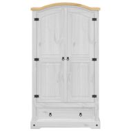 Гардероб "Corona" бял 102x52x186 см бор масив