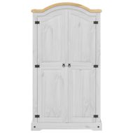 Гардероб "Corona" бял 102x52x186 см бор масив