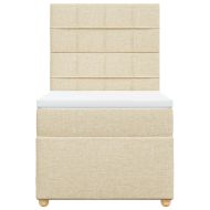 Боксспринг легло с матрак, кремаво, 100x200 см, плат