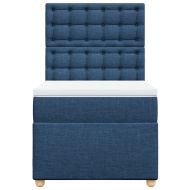 Боксспринг легло с матрак, синьо, 100x200 см, плат