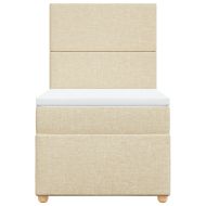 Боксспринг легло с матрак, кремаво, 100x200 см, плат