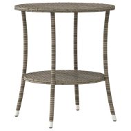 Градински столове с разтегателен механизъм, 2 бр., с маса, сиви, полиратан