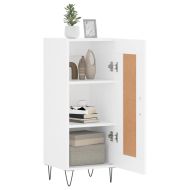 Сайдборд, бял, 34,5x34x90 см, инженерно дърво