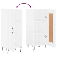 Сайдборд, бял, 34,5x34x90 см, инженерно дърво