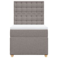 Боксспринг легло с матрак, таупе, 80x200 см, плат