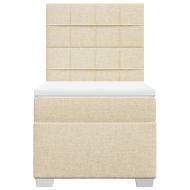 Боксспринг легло с матрак, кремаво, 100x200 см, плат