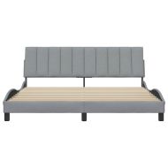 Рамка за легло без матрак Hanko, светлосива, 180x200 см, плат