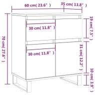 Сайдборд, сив сонома, 60x35x70 см, инженерно дърво