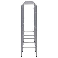 Стелаж за съхранение за 12 щайги сребрист 190x33x116 см стомана