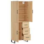 Висок шкаф, дъб сонома, 69,5x34x180 см, инженерно дърво