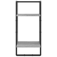 Комплект рафтове за стена 6 части сив сонома инженерно дърво