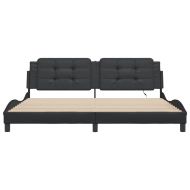 Рамка за легло с LED без матрак Zadar, черна, 200x200 см
