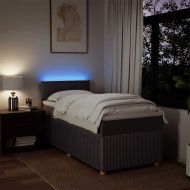 Боксспринг легло с матрак, тъмнокафяво, 80x200 см, плат