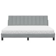 Легло с матрак Hanko, светлосиво, 180x200 см, плат