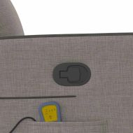 Масажен изправящ стол реклайнер, таупе, текстил