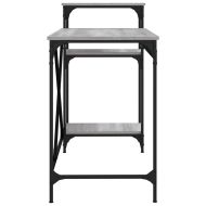 Бюро с рафтове сив сонома 135x50x90 см инженерно дърво и желязо