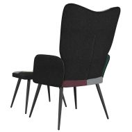 Релаксиращ стол с табуретка, пачуърк, плат