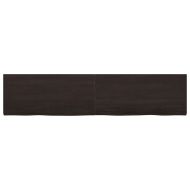 Плот за баня тъмнокафяв 220x50x(2-4)см обработено масивно дърво