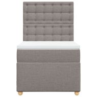 Боксспринг легло с матрак, таупе, 90x190 см, плат