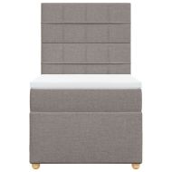 Боксспринг легло с матрак, таупе, 90x190 см, плат