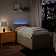 Боксспринг легло с матрак, кремаво, 100x200 см, плат