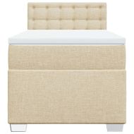 Боксспринг легло с матрак, кремаво, 100x200 см, плат