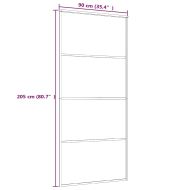 Плъзгаща се врата матирано ESG стъкло/алуминий 90x205 см черна