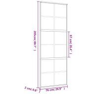 Плъзгаща се врата 76x205 см прозрачно ESG стъкло и алуминий