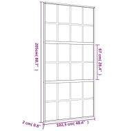 Плъзгаща се врата 102,5x205 см матирано ESG стъкло и алуминий