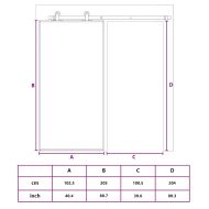Плъзгаща се врата 102,5x205 см матирано ESG стъкло и алуминий