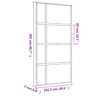 Плъзгаща се врата 102,5x205 см прозрачно ESG стъкло и алуминий
