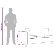 3-местен диван, изкуствена кожа, бял