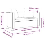 2-местен диван, изкуствена кожа, бял