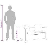 2-местен диван, изкуствена кожа, бял