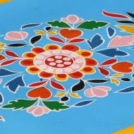 Бюфет, мангово дърво масив, тюркоаз, ръчно рисуван