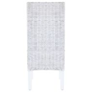 Трапезни столове, 2 бр, светлокафяви, кубу ратан и манго дърво