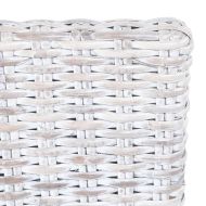 Трапезни столове, 4 бр, бели, кубу ратан и манго дърво