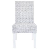 Трапезни столове, 6 бр, светлокафяви, кубу ратан и манго дърво