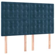 Боксспринг легло с матрак, тъмносиня, 140x190 см, кадифе