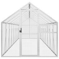 Волиера, сребриста, 1,79x8x1,85 м, алуминий