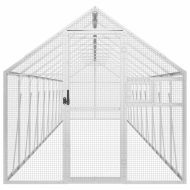 Волиера, сребриста, 1,79x10x1,85 м, алуминий