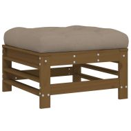 Градински комплект 7 части възглавници меденокафяв дърво масив