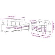 Комплект дивани от 2 части с възглавници, тъмносив, плат