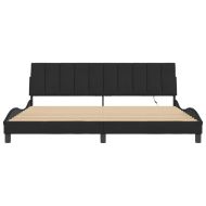 Рамка за легло с LED осветление без матрак Hanko, черна, 200x200 см, кадифе